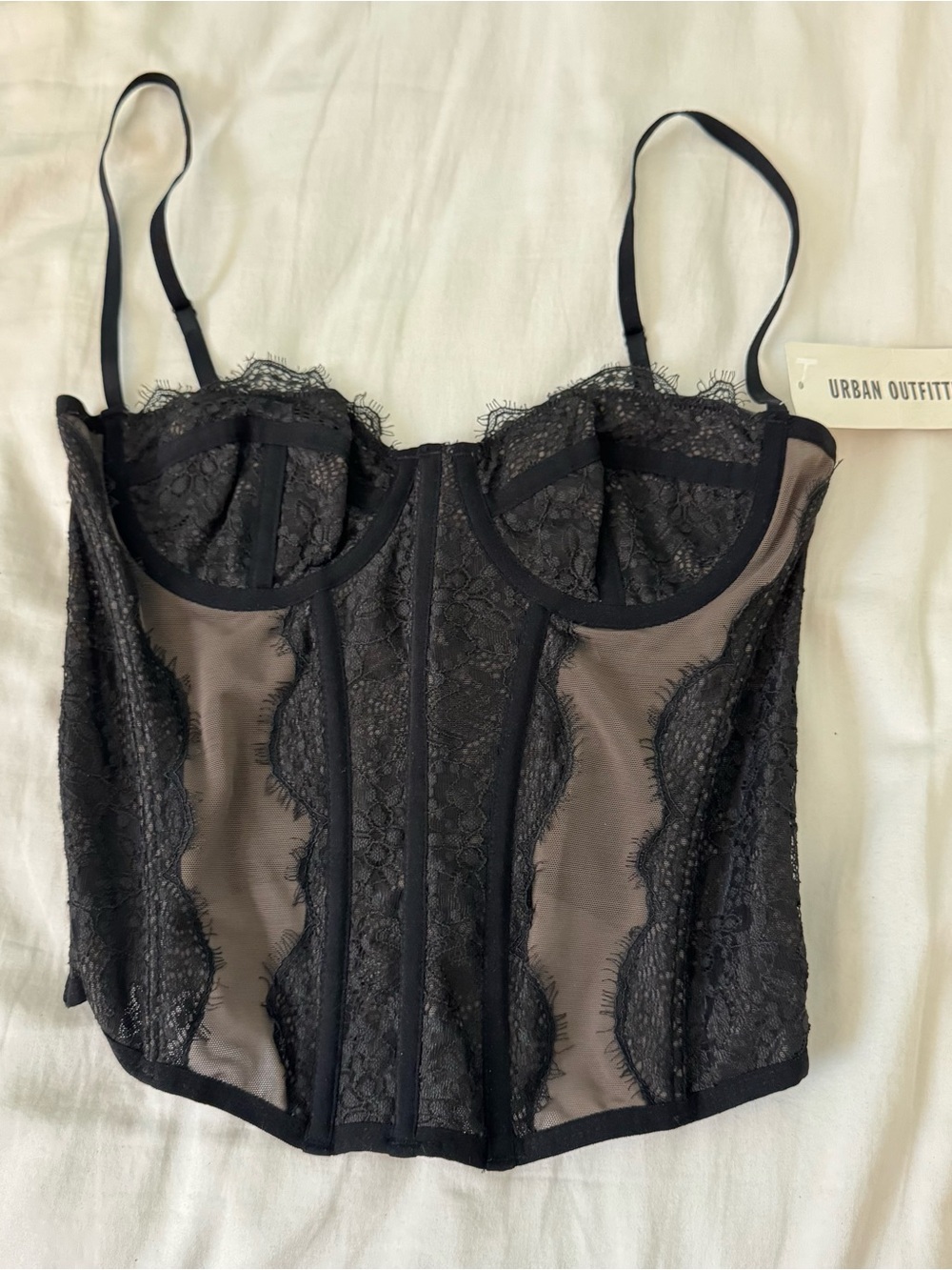 Urban Outfitters Black Lace Bustier Corset Top